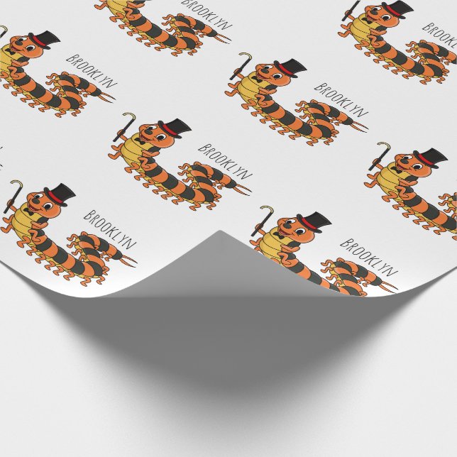 Papel De Regalo Ilustracion personalizado de centipede gracioso (Esquina)