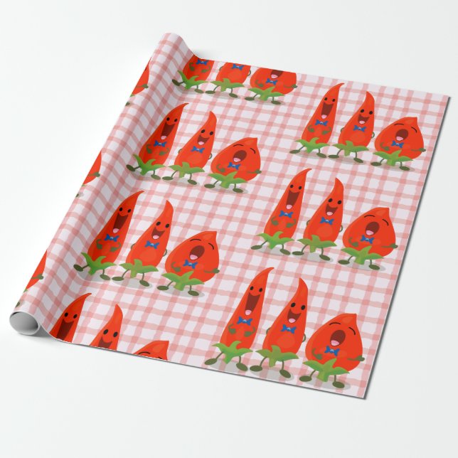 Papel De Regalo Ilustracion personalizado de chiles cantantes (Desenrollado)