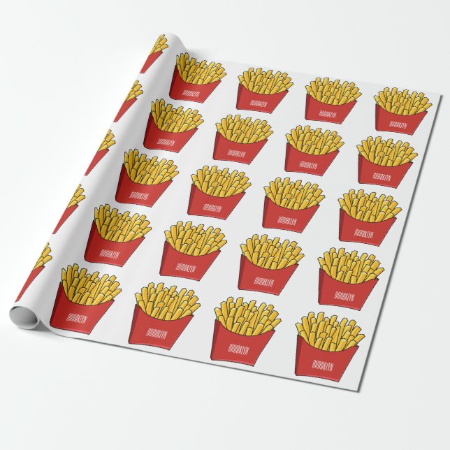 Papel De Regalo Ilustracion personalizado de patatas fritas (Desenrollado)