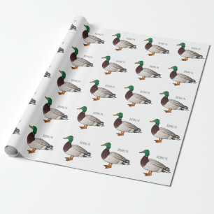 Papel De Regalo Ilustracion personalizado de pato mallard