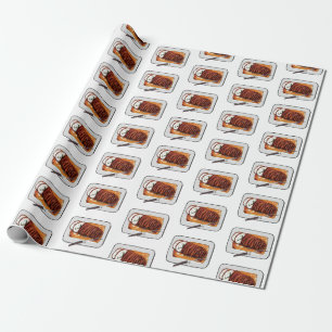 Papel De Regalo Ilustracion personalizado de pavo asado