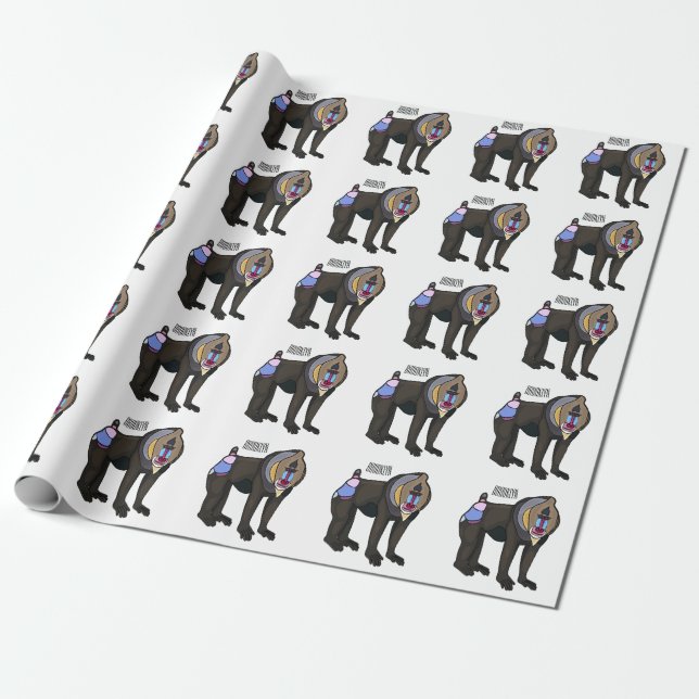 Papel De Regalo Ilustracion personalizado Mandrill (Desenrollado)