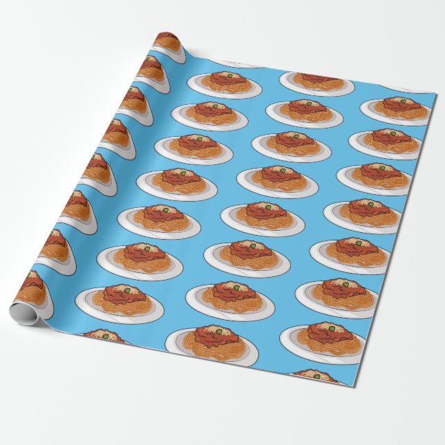 Papel De Regalo Ilustracion personalizado Spaghetti (Desenrollado)