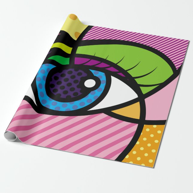 Papel De Regalo ILUSTRACION POP ART Eyes.art,pop,eye,graphic desi (Desenrollado)