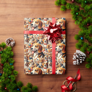 Papel De Regalo Ilustracion Retro Cute Beagle