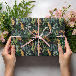 Papel De Regalo Ilustracion selvático Leopard Jungle Seamless