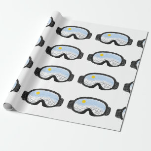 Papel De Regalo Ilustracion Ski Goggles Mountain View