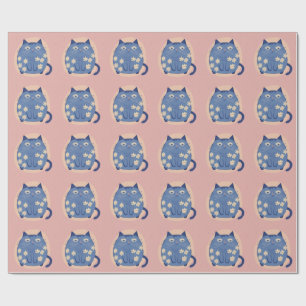Papel De Regalo ilustración vectorial de dibujos animados de gato 
