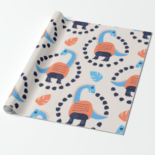 Papel De Regalo Ilustracion vintage de un patrón ininterrumpido co