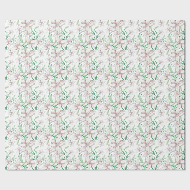 Papel De Regalo Ilustracion White Lilies (Costura)