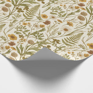 Papel De Regalo Ilustraciones Botánicas de Meadowcore Flores y Hie