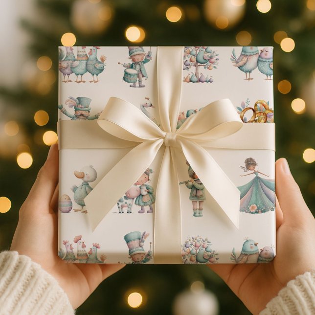 Papel De Regalo Ilustraciones caprichosas Pastel 12 días de Navida (Subido por el creador)