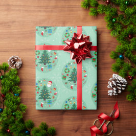 Papel De Regalo Ilustraciones de Navidad Fiesta