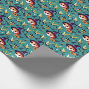 Papel De Regalo Imagen de Halloween con la cara de una bruja feliz