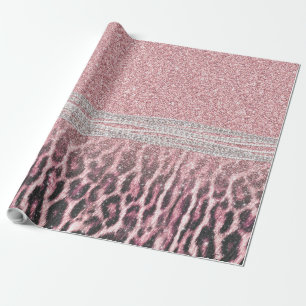 Papel De Regalo Imagen de Purpurina de impresión animal de Leopar