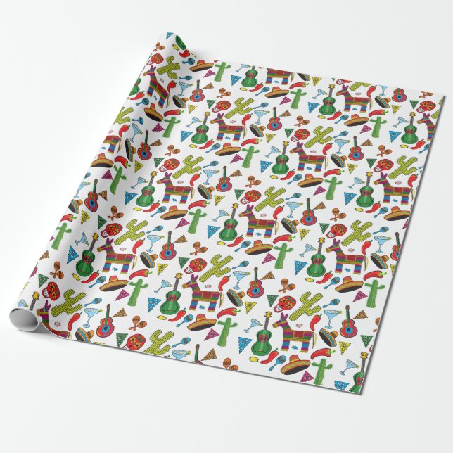 Papel De Regalo Imágenes Fiestas de Fiesta Mexicana (Desenrollado)