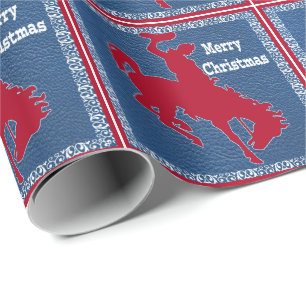 Papel De Regalo Imitación de cuero occidental Squa del jinete del