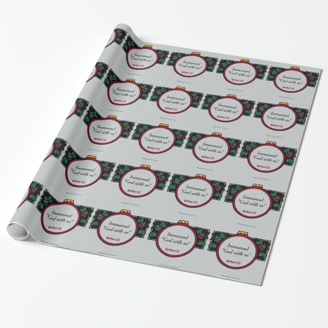 Papel De Regalo Immanuel Dios con nosotros Navidades (Desenrollado)