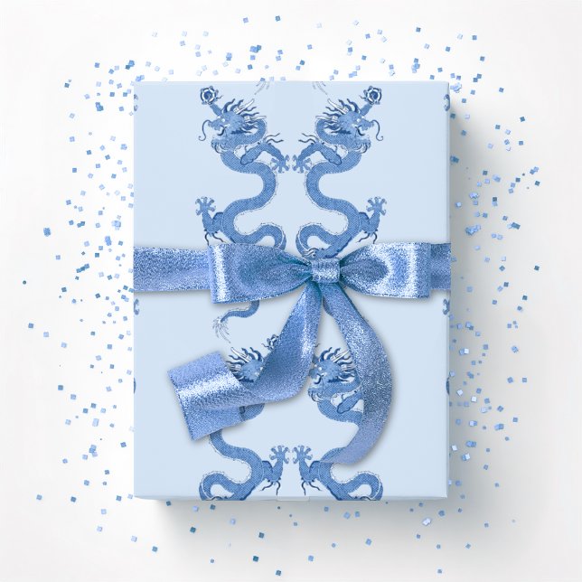 Papel De Regalo Imperial Dragon in Blue Porcelain (Subido por el creador)