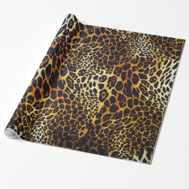 Papel De Regalo Impresión animal Colores profundos jaguares ricos (Desenrollado)