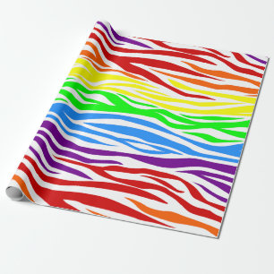 Papel De Regalo Impresión animal de tigre arcoíris perfecta