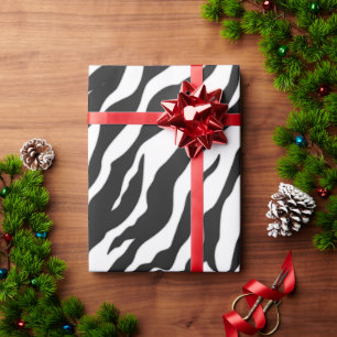 Papel De Regalo Impresión animal de tigres blancos y negros