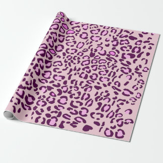 Papel De Regalo Impresión animal rosada de leopardo negro