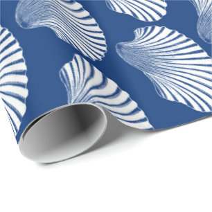 Papel De Regalo Impresión, azules marinos y blanco de bloque de