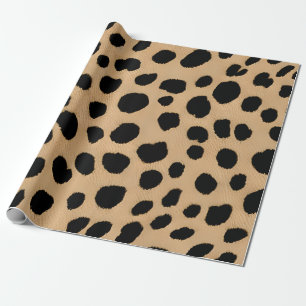 Papel De Regalo Impresión clásica de leopardo en beige y negro