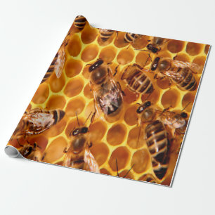 Papel De Regalo Impresión de abeja de miel