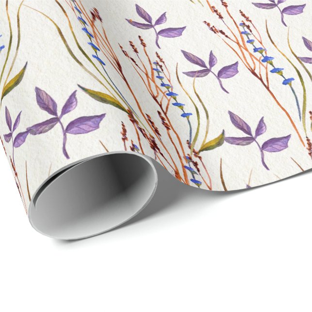 Papel De Regalo Impresión de acuarela de flores silvestres (Esquina del rollo)