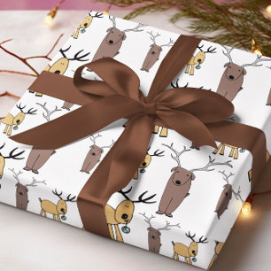 Papel De Regalo Impresión de animal de Navidad de vacaciones de re