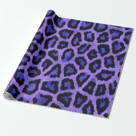 Papel De Regalo Impresión de animal morado azul de leopardo negro