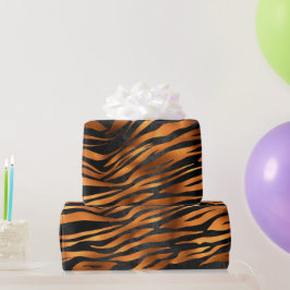 Papel De Regalo Impresión de animal negro de cobre tigre
