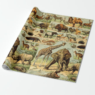 Papel De Regalo Impresión de animal vintage vida silvestre african