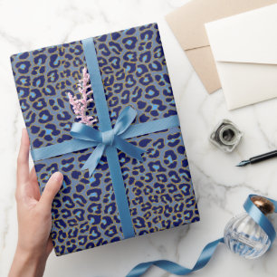Papel De Regalo Impresión de animales azules leopardo de moda