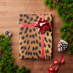 Papel De Regalo Impresión de animales con queso marrón y negro