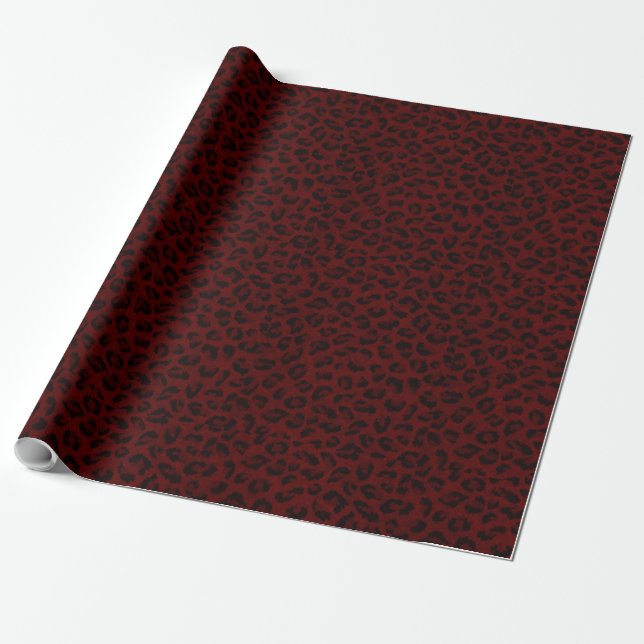 Papel De Regalo Impresión de animales de leopardo rojo exótico (Desenrollado)