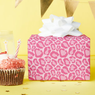 Papel De Regalo Impresión de animales de leopardo rosa
