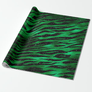Papel De Regalo Impresión de animales de vidrio verde y negro de e