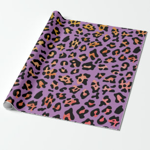 Papel De Regalo Impresión de animales morados leopardo