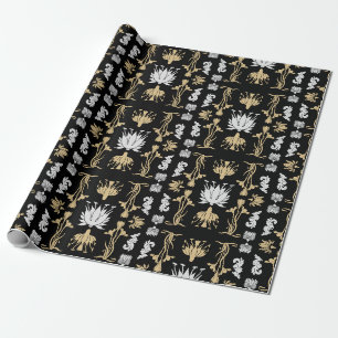Papel De Regalo Impresión de Art Nouveau Gold Retro