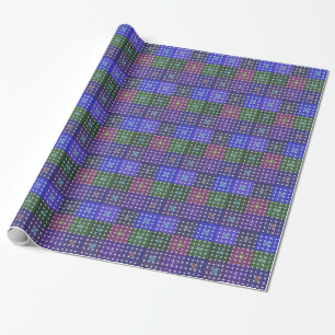 Papel De Regalo Impresión de arte azul y púrpura