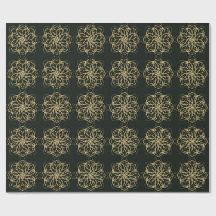 Papel De Regalo Impresión de arte de mandala geométrico dorado – A
