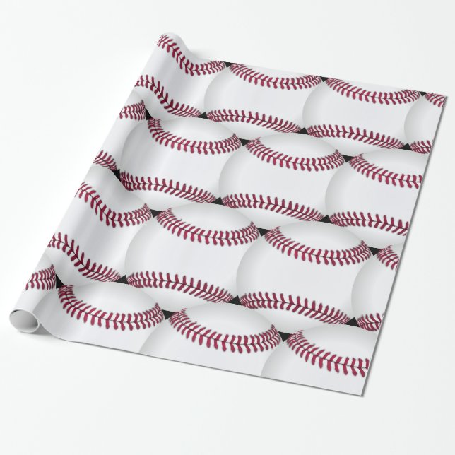 Papel De Regalo Impresión de béisbol (Desenrollado)