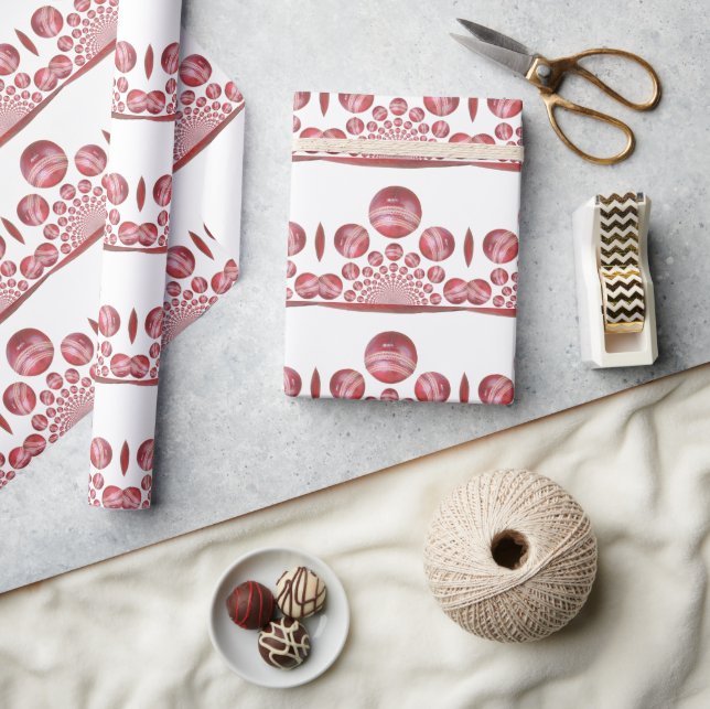 Papel De Regalo Impresión de bolas de cricket para aficionados al  (Artesanía)