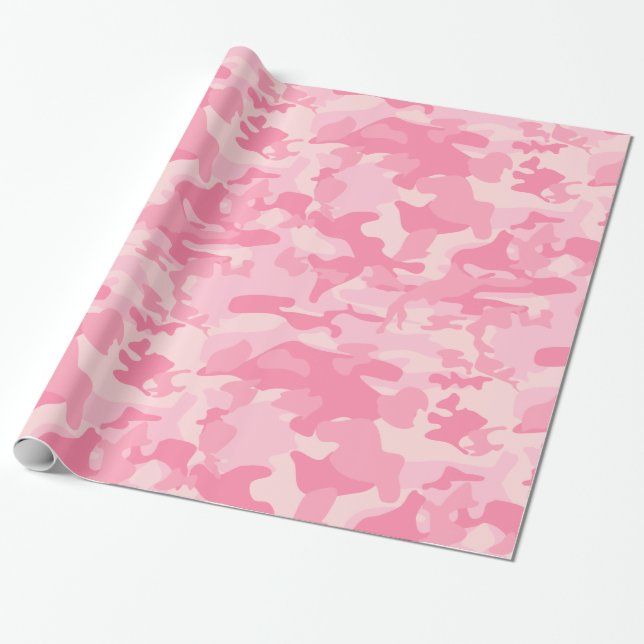 Papel De Regalo Impresión de camo rosa crudo (Desenrollado)