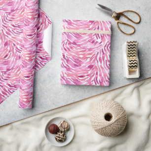 Papel De Regalo Impresión de cebra de animales de color rosado