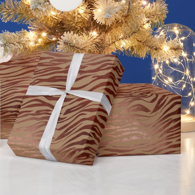 Papel De Regalo Impresión de cebra de crema marrón moda (Vacaciones)
