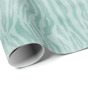 Papel De Regalo impresión de cebra de menta de bonito